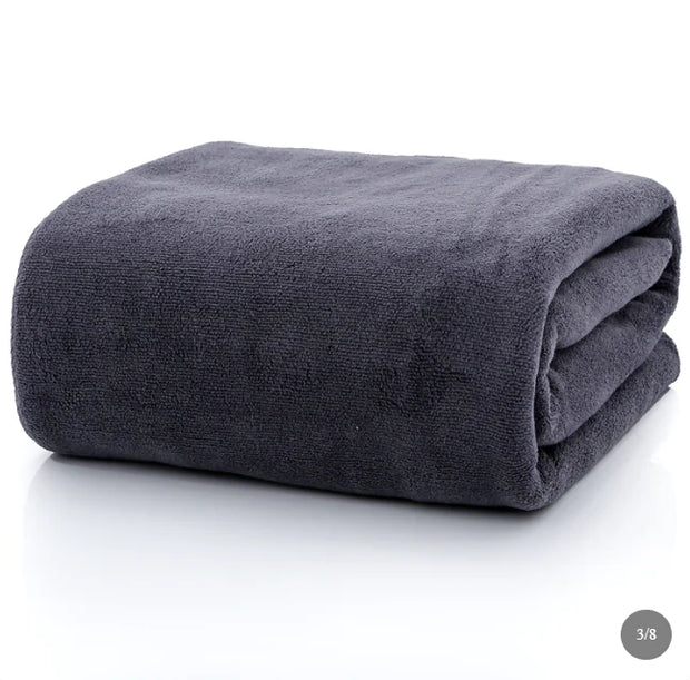 Pure Cotton Quick-Dry Bath Towel - High Absorbency, No-Shed, Large Size