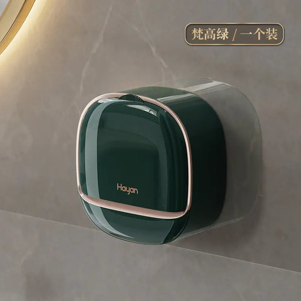 Wall-Mounted Soap Dish with Drainage and Cover