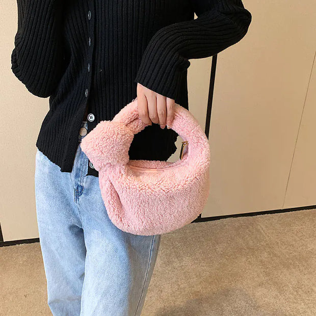Plush Fashion Hand Carry Casual Bag for Women