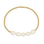 Natural Baroque Pearl Bracelet with Woven Elastic String