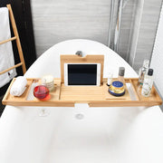 Expandable Non-Slip Bamboo Bathtub Storage Rack