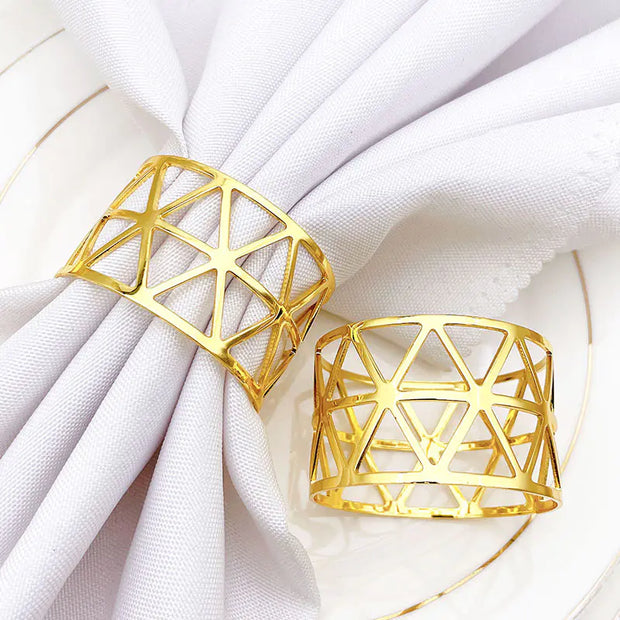 Metal Hollow Triangle Napkin Rings