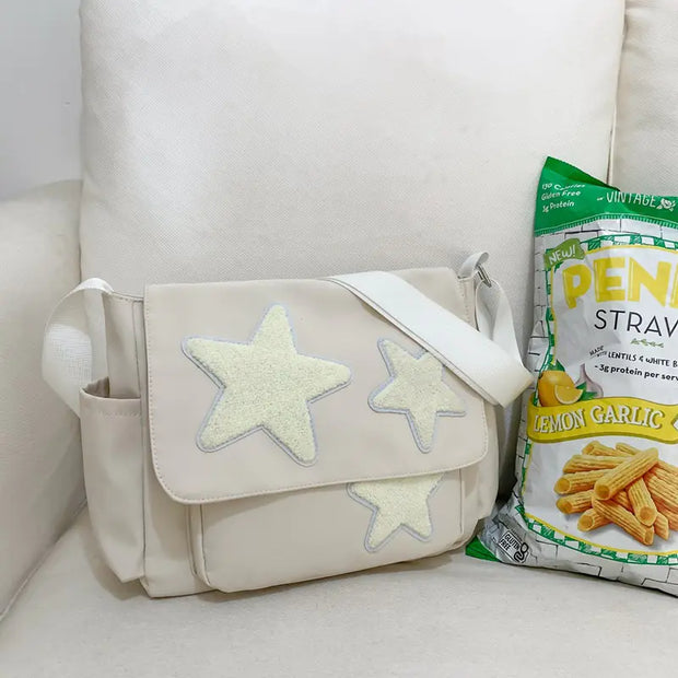 Vintage Star Shoulder Bag for Girls - Large Capacity