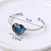 Blue Light Labradorite Love Hand-woven Women's Bangle