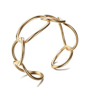 Fashionable Open-Circle Metal Bangle