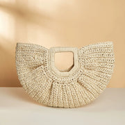 womens vintage straw bag natural handmade design
