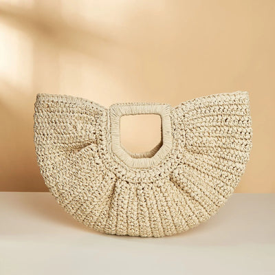 womens vintage straw bag natural handmade design