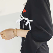 Fashionable Open-Circle Metal Bangle