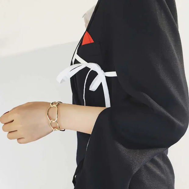 Fashionable Open-Circle Metal Bangle