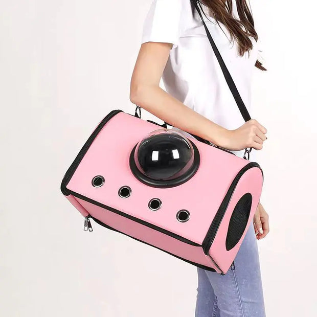 Transparent Portable PU Rainproof Pet Bag