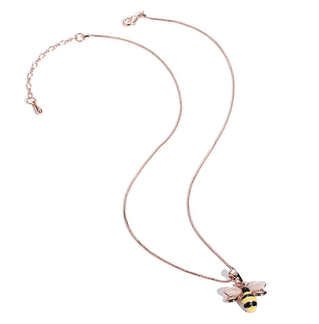 Bee Necklace featuring a gold bee pendant on a delicate collarbone chain