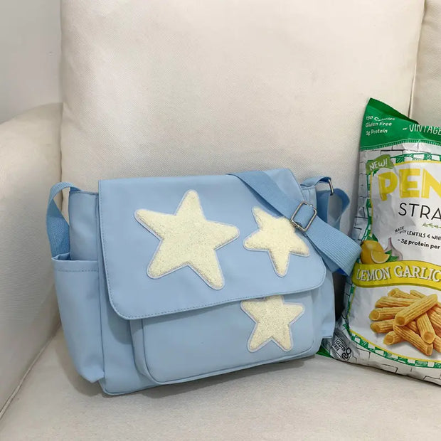 Vintage Star Shoulder Bag for Girls - Large Capacity