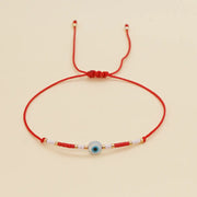 Evil Eye Rice Beads Woven Bracelet for Girls
