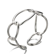 Fashionable Open-Circle Metal Bangle