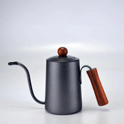 Stainless Steel Long-Mouth Coffee Pot Set with Lid