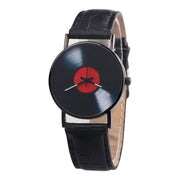 Disc Watch, Leather Strap Watch, Genuine Leather Watch