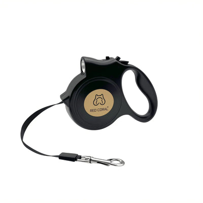 LED Light Retractable Dog Leash for Small to Medium Dogs – 16ft Extendable for Safe Night Walks (Black)