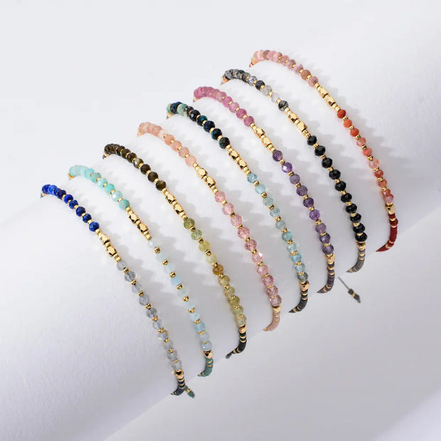 Natural Stone Bead Woven Bracelet for Women