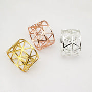 Metal Hollow Triangle Napkin Rings