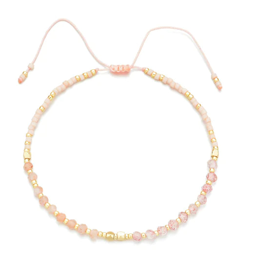 Natural Stone Bead Woven Bracelet for Women