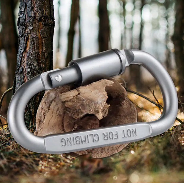 Portable Aluminum Alloy D-Shaped Carabiner Clip